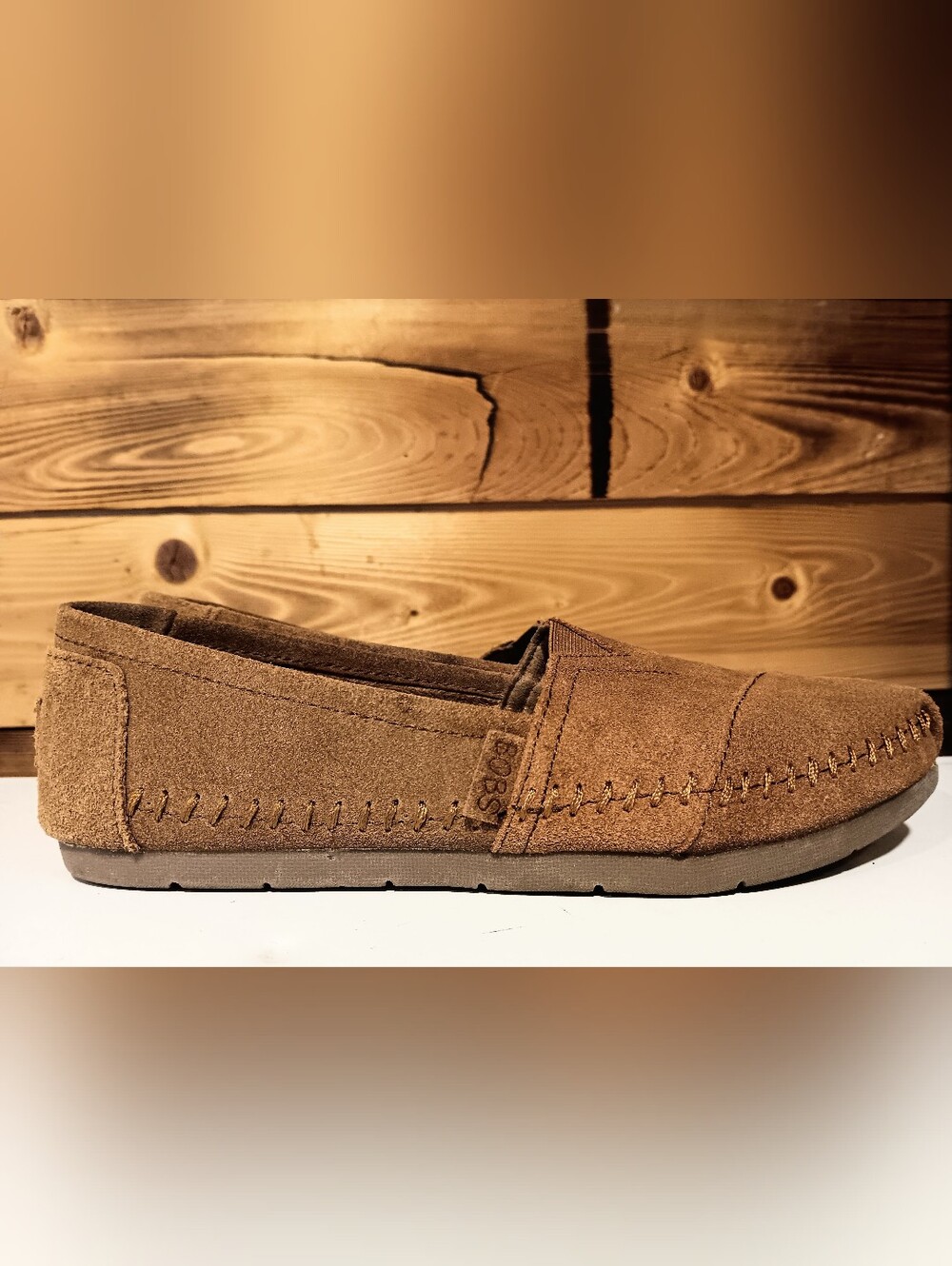 Bobs Leather Slip On Moccasin Style Shoes Womens 6
